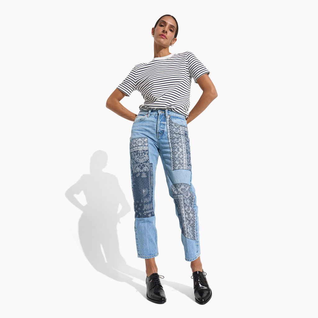 Miss Button  Western Midheel Black Leather Shoes